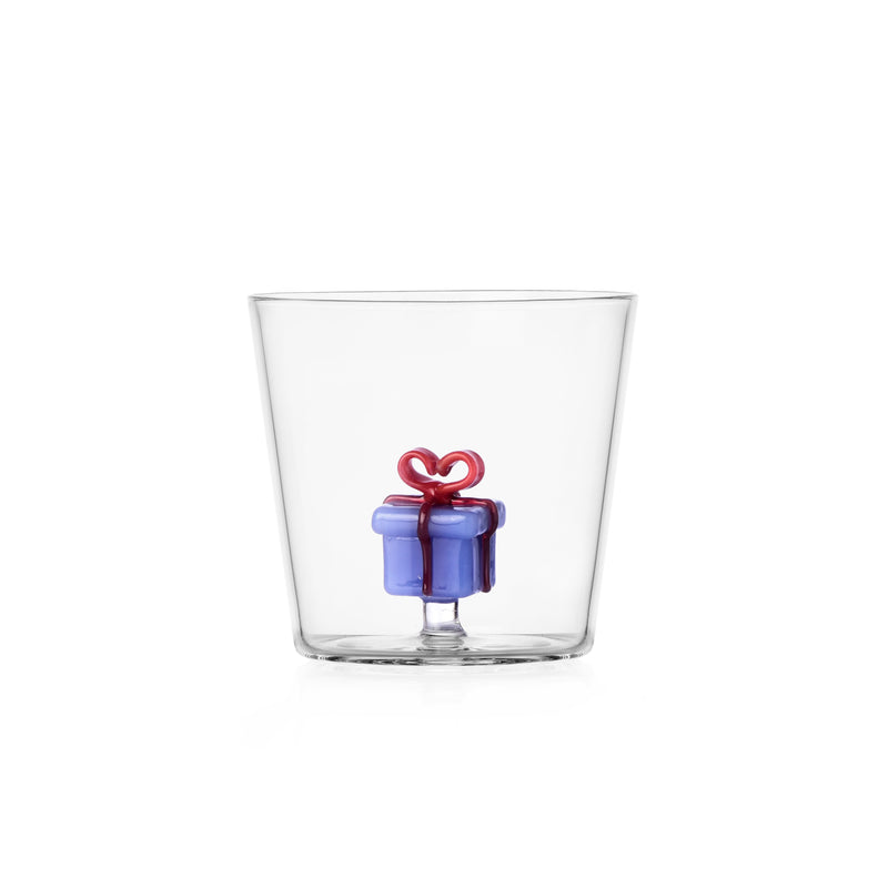 Glas mit Weihnachtspäckchen