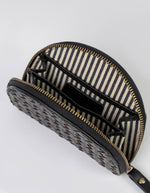 Geldtasche LAURA - Schwarzes Leder geflochten