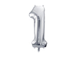 Folienballon Ziffer - 0-9 silber 72 cm