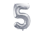 Folienballon Ziffer - 0-9 silber 72 cm