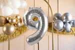 Folienballon Ziffer - 0-9 silber 72 cm