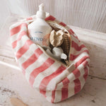 Kulturtasche - Gestreift/Rose