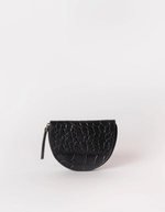 Geldtasche LAURA - Schwarzes Krokodil-Klassikleder