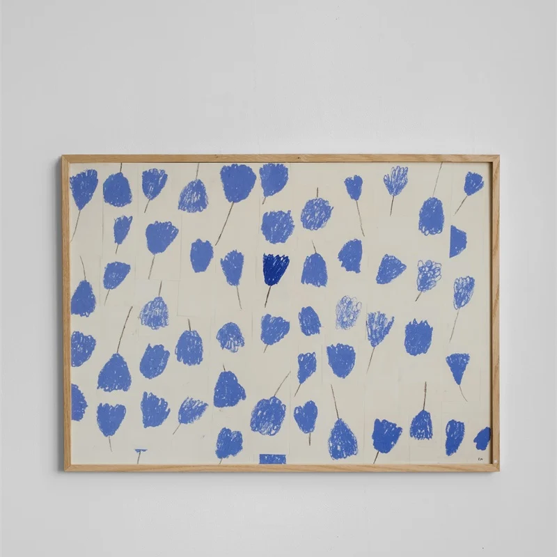 Poster Blau Blumen