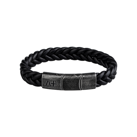 Lederarmband schwarz für Männer