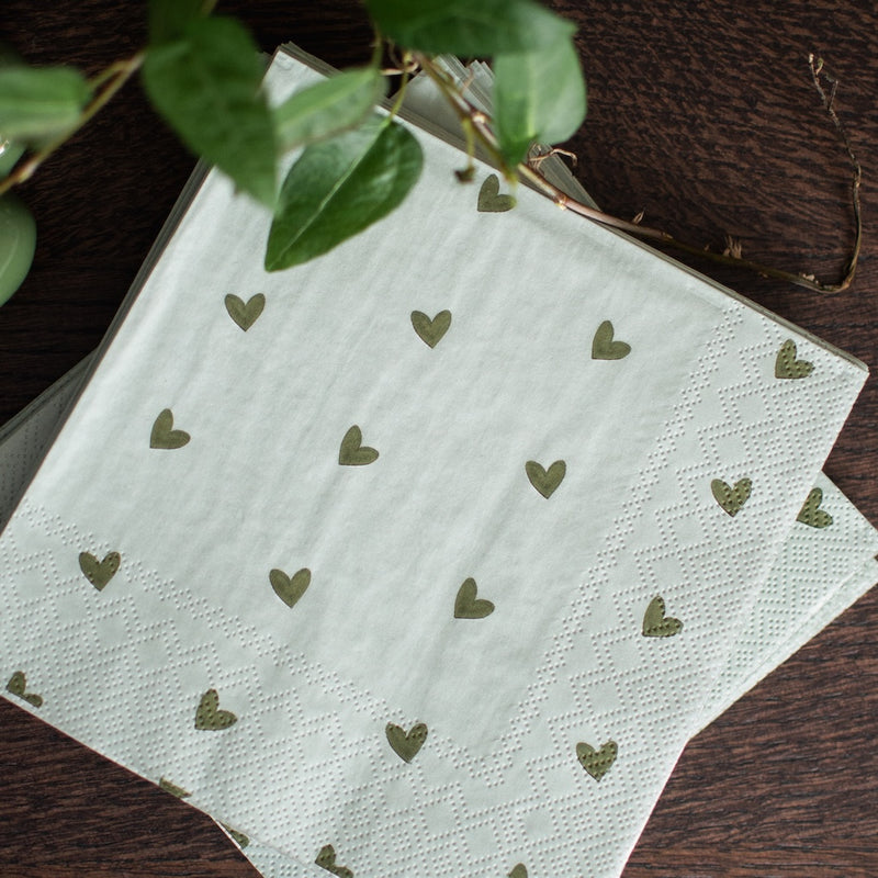 Servietten Heart Green