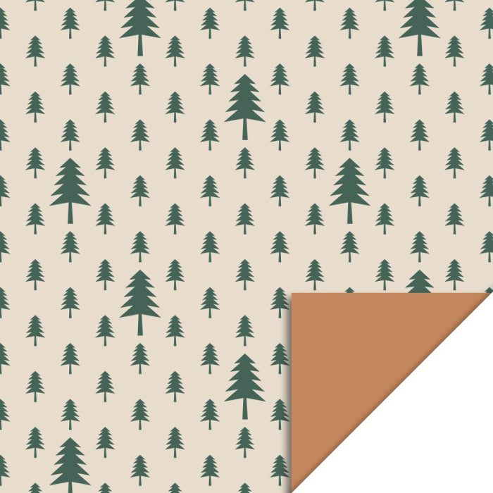 Geschenkpapier X-mas - Tree Beige Green