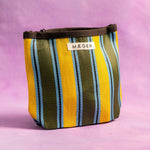 Kulturtasche Schokolade/Gelb/Olive