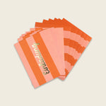 Einladungskarten-Set mit Goldfolie – Stripes orange/rosa