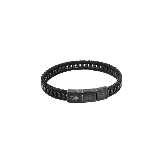 Männer Lederarmband BLACK WEAVE