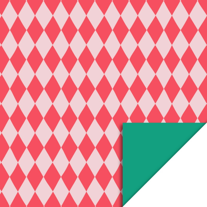 Geschenkpapier Harlequin Red - Green